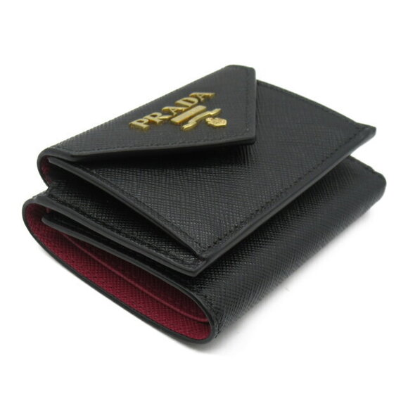 Prada Saffiano Leather Tri fold Wallet Black - Picture 3 of 10